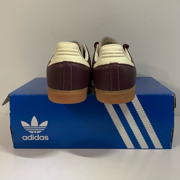 SOLD [NEW] ADIDAS SAMBA OG MAROON GOLD METALLIC WOMENS SIZE 9 SNEAKERS [DMG BOX] - Picture 5 of 15